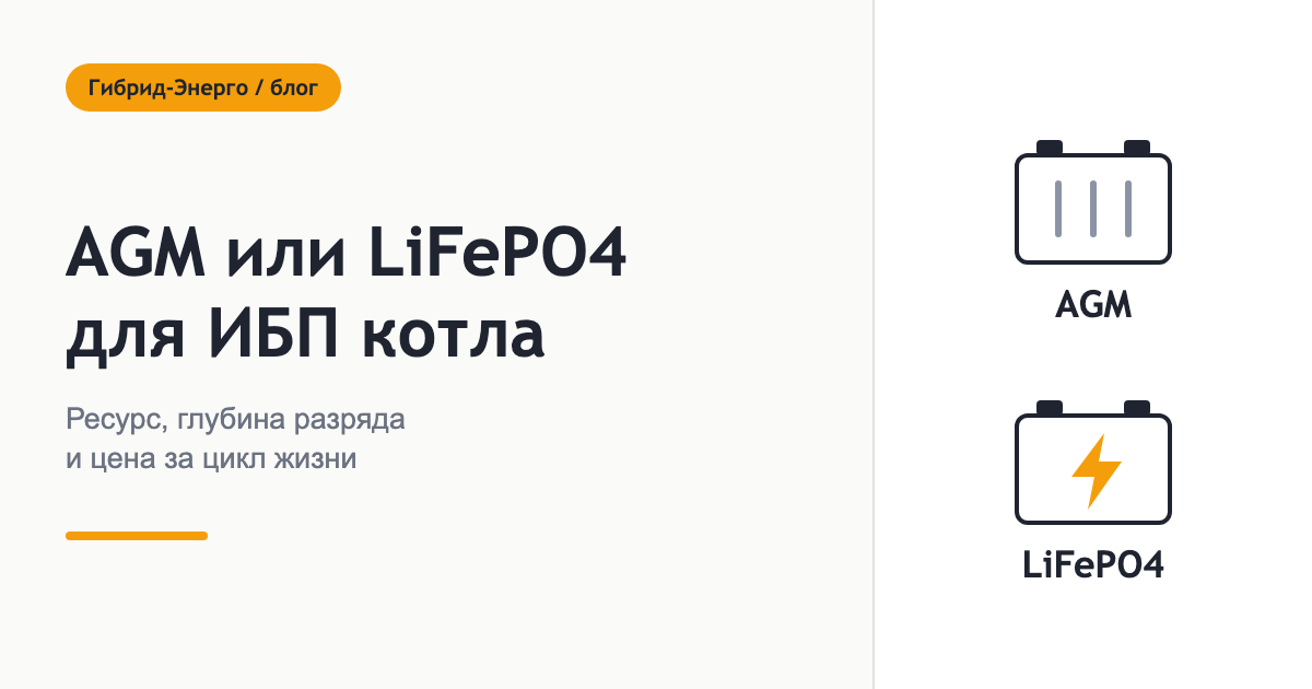 AGM или LiFePO4 для ИБП котла: что выбрать