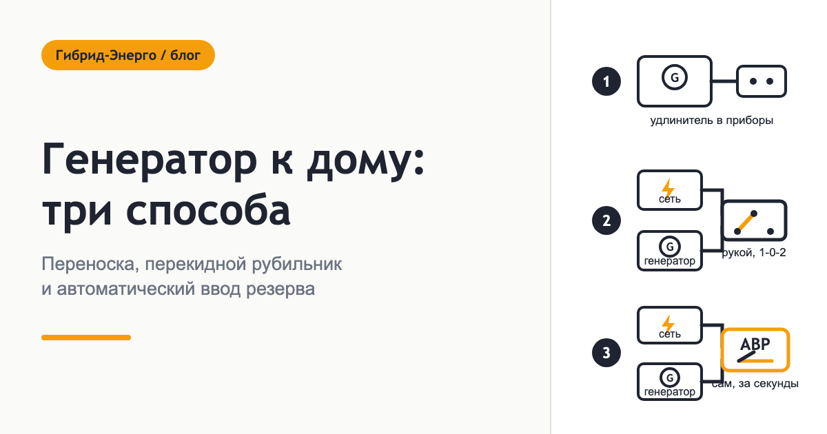 Как подключить генератор к дому: три способа и чем они отличаются