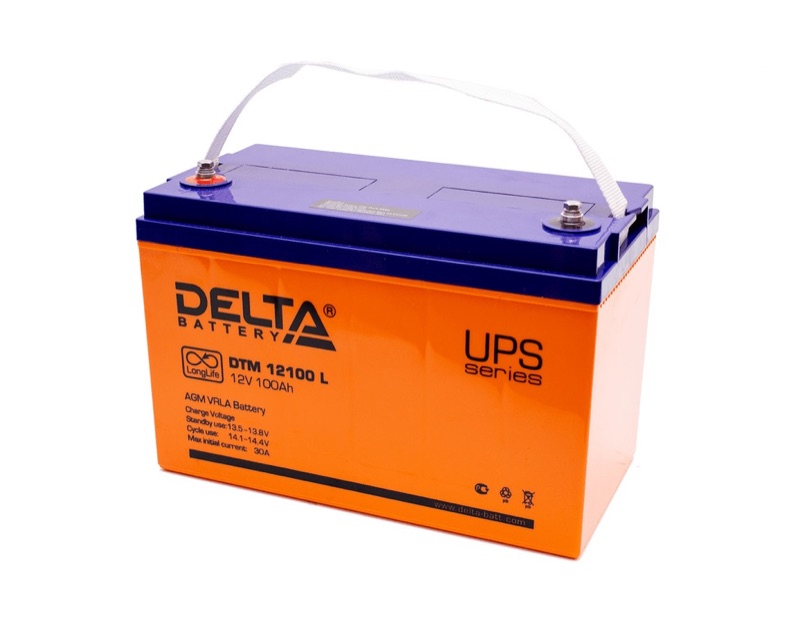 Аккумулятор AGM 12 В 100 Ач Delta DTM 12100 L