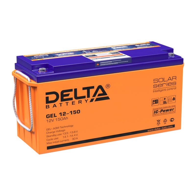 Гелевый аккумулятор Delta GEL 12-150, 12 В 150 Ач