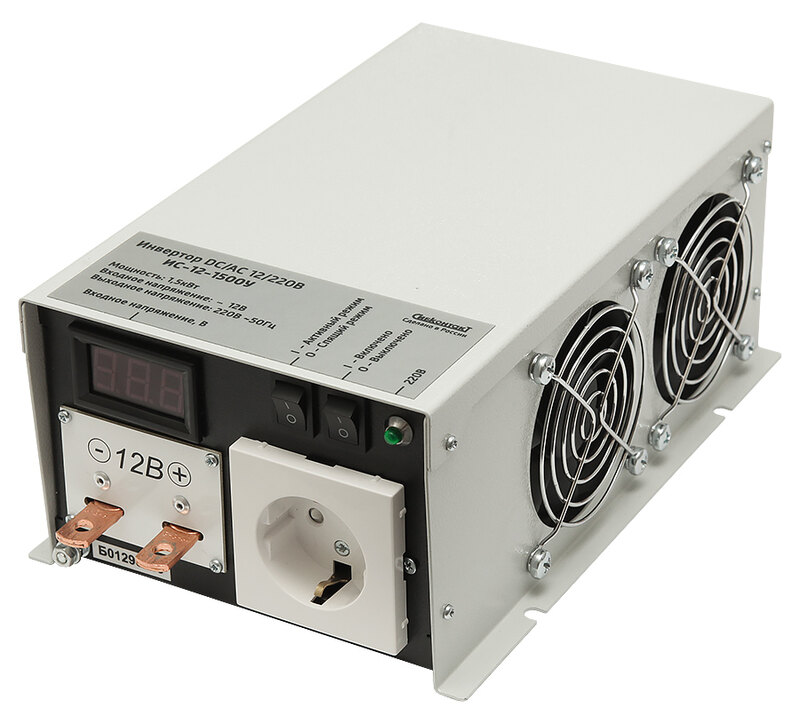 Инвертор СибКонтакт ИС-12-1500У, 12 В - 220 В, 1500 Вт